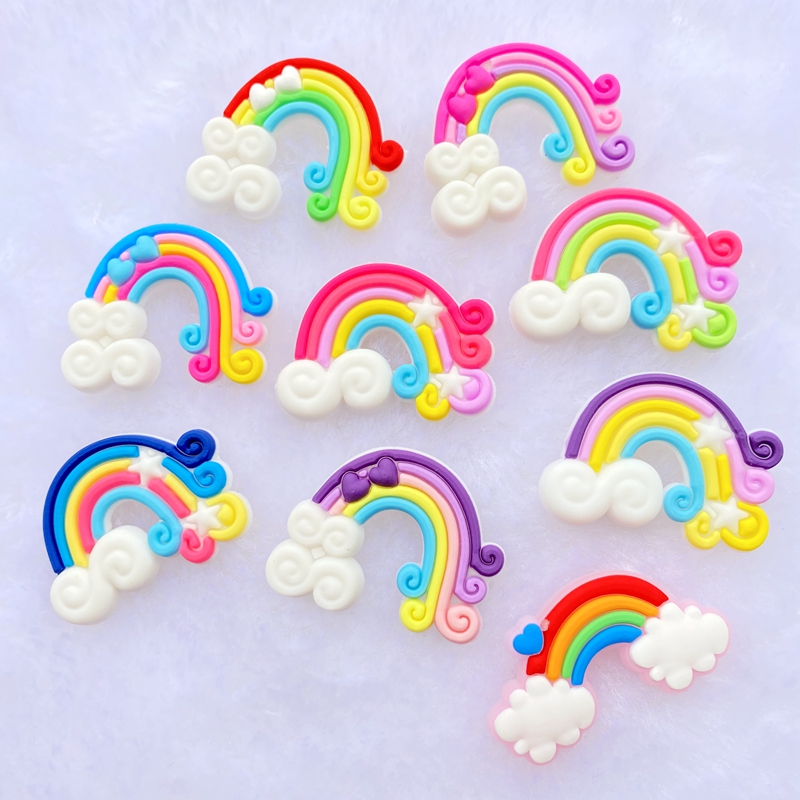 Embellishment Glue Craft - 10/20 adet sevimli gökkuşağı PVC esnek