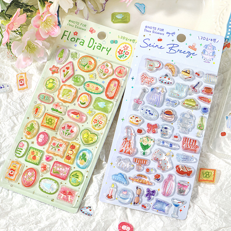 Embellishments For Scrapbooking - 1 adet/paket sevimli 3D kabartmalı çıkartmalar